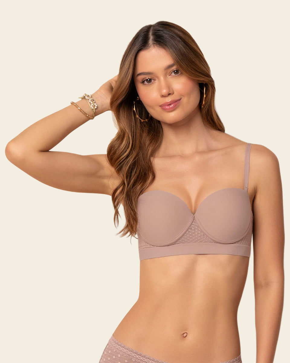 Brasier balconet con realce medio y espalda en tul