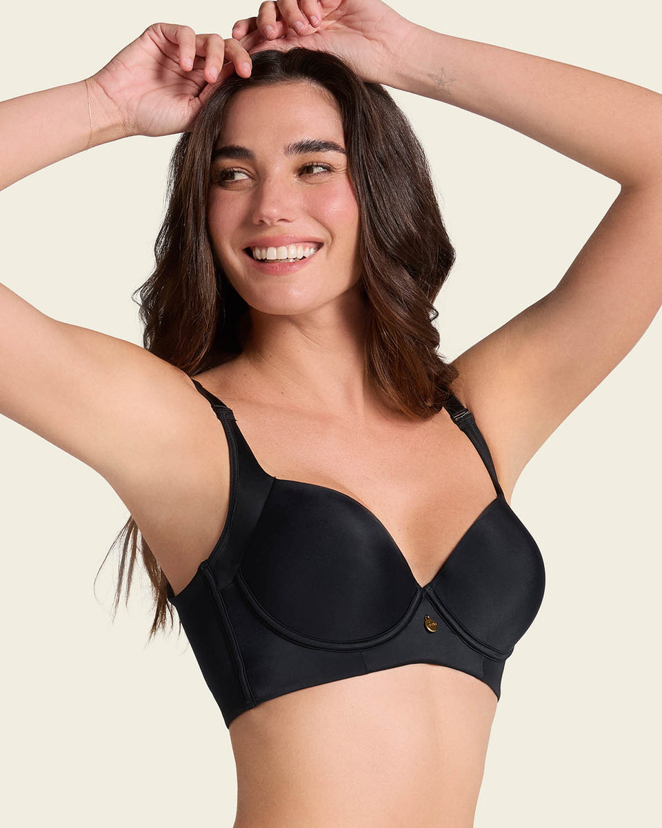 Brasier de realce suave y cubrimiento alto en sisa y espalda cover bra