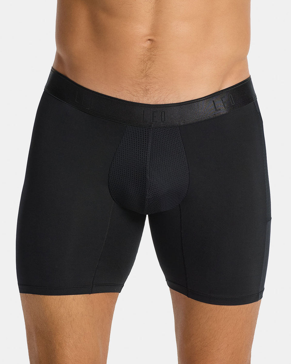 Bóxer deportivo con bolsillo lateral en microfibra