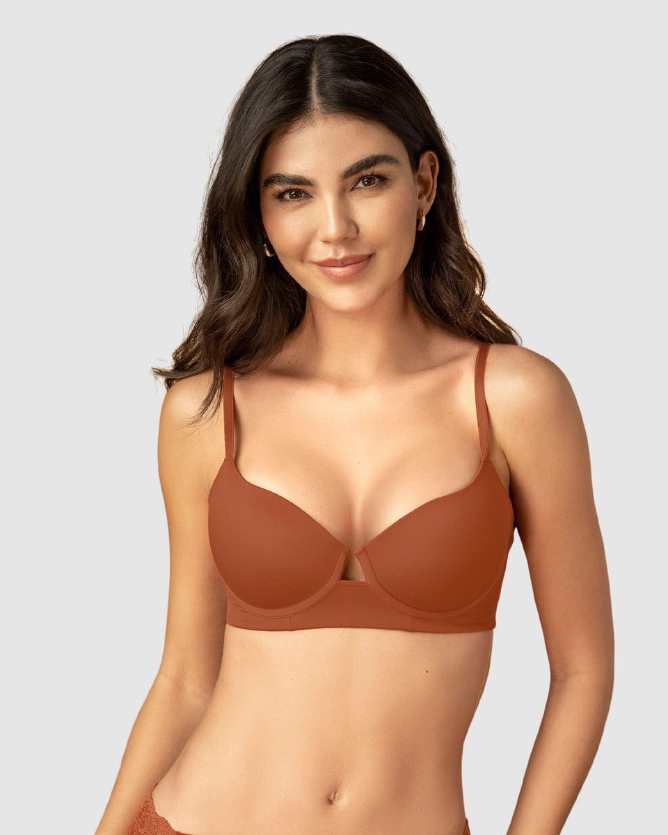 Brasier de realce alto con escote profundo