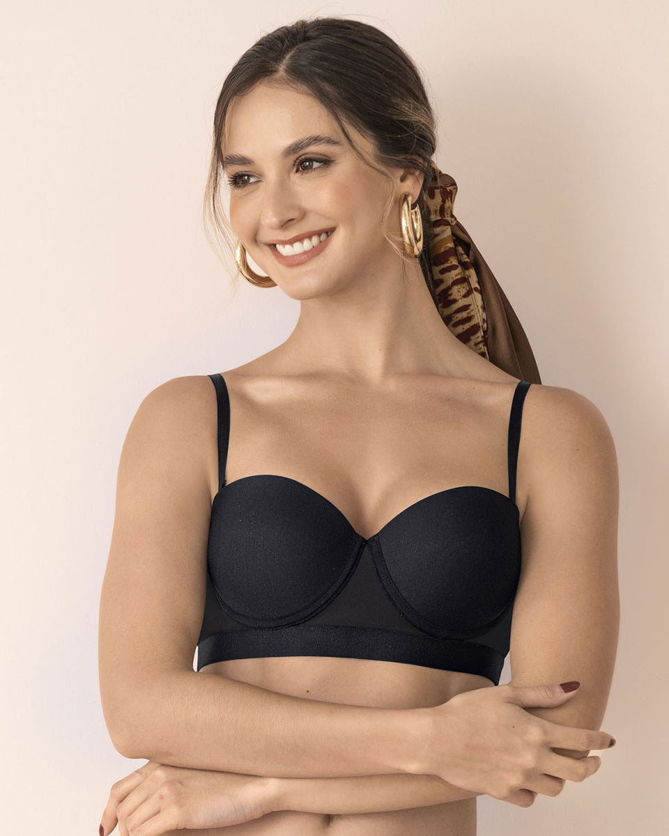 Brasier balconet con arco, realce alto y encaje