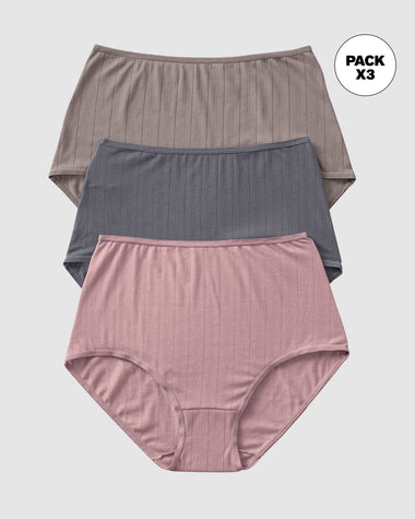 Paquete x 3 Calzones Clásicos con Excelente Cubrimiento#color_s26-palo-de-rosa-gris-claro-gris-oscuro
