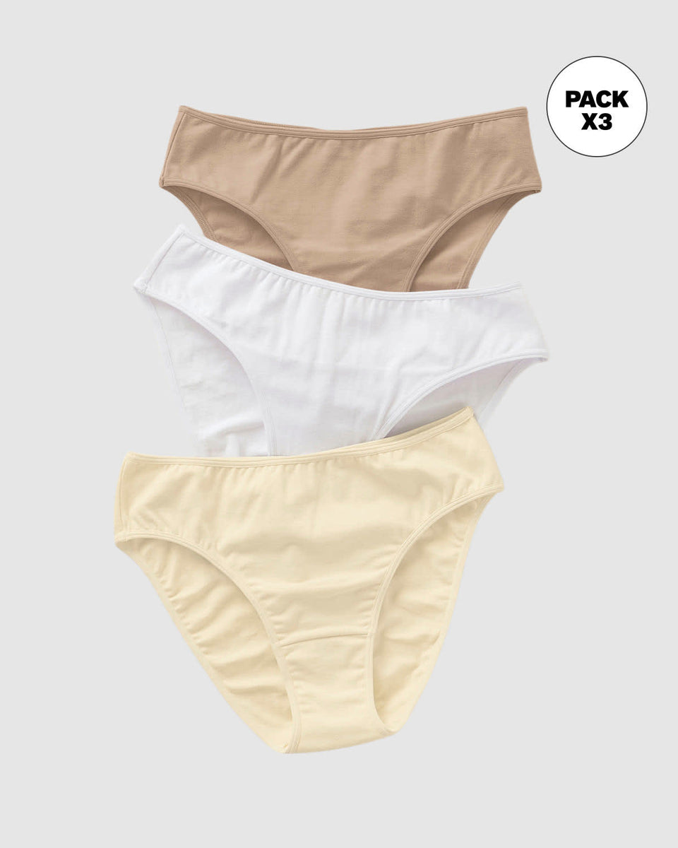 Paquete x 3 calzones tipo bikini con buen cubrimiento