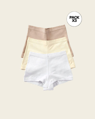 Paquete x 3 bóxers con algodón elástico#color_991-beige-blanco-marfil