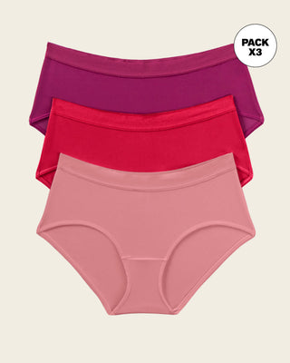 Paquete x 3 hípsters cómodos y suaves de buen cubrimiento#color_s13-rosa-oscuro-uva-rojo