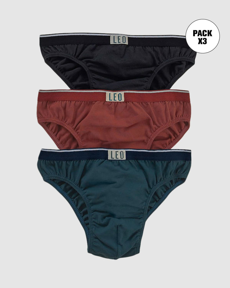 Paquete x3 calzoncillos clásicos en algodón