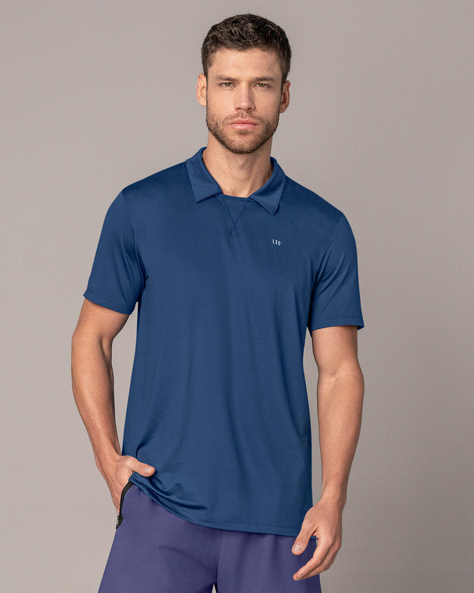 Camiseta deportiva transpirable con cuello tipo polo