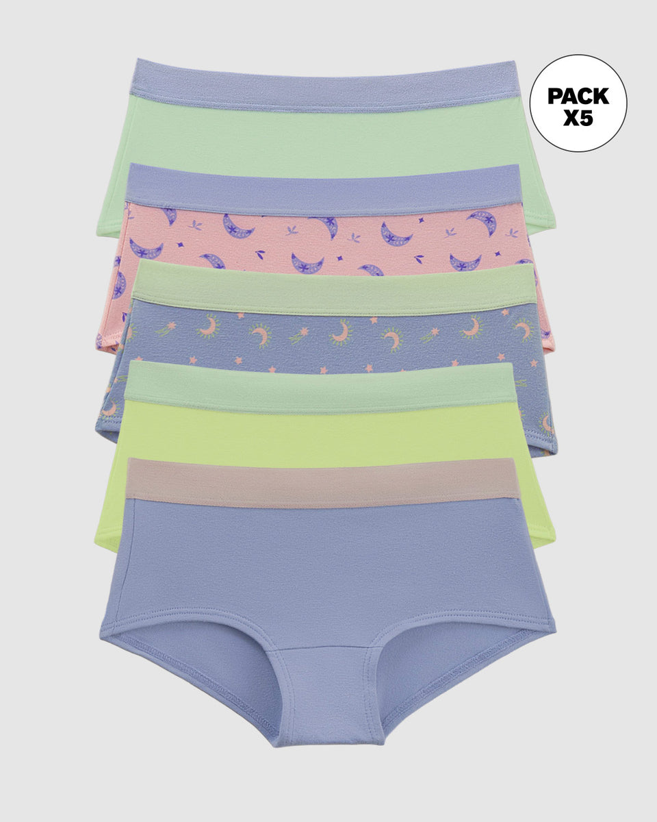 Paquete x 5 calzones tipo hipster para niña