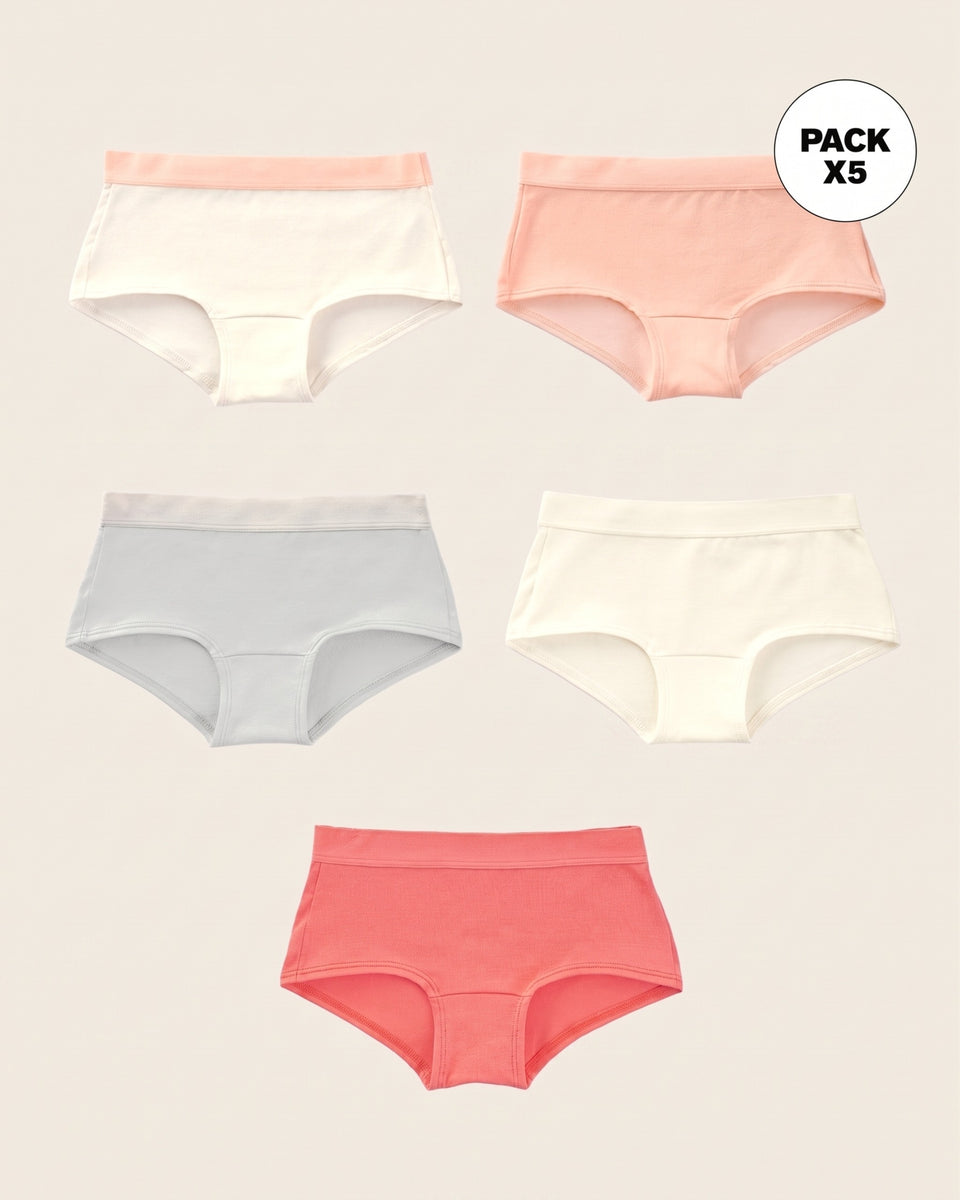 Paquete x 5 calzones tipo hipster para niña