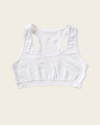 Top con espalda deportiva elaborado en algodón para niña#color_000-blanco