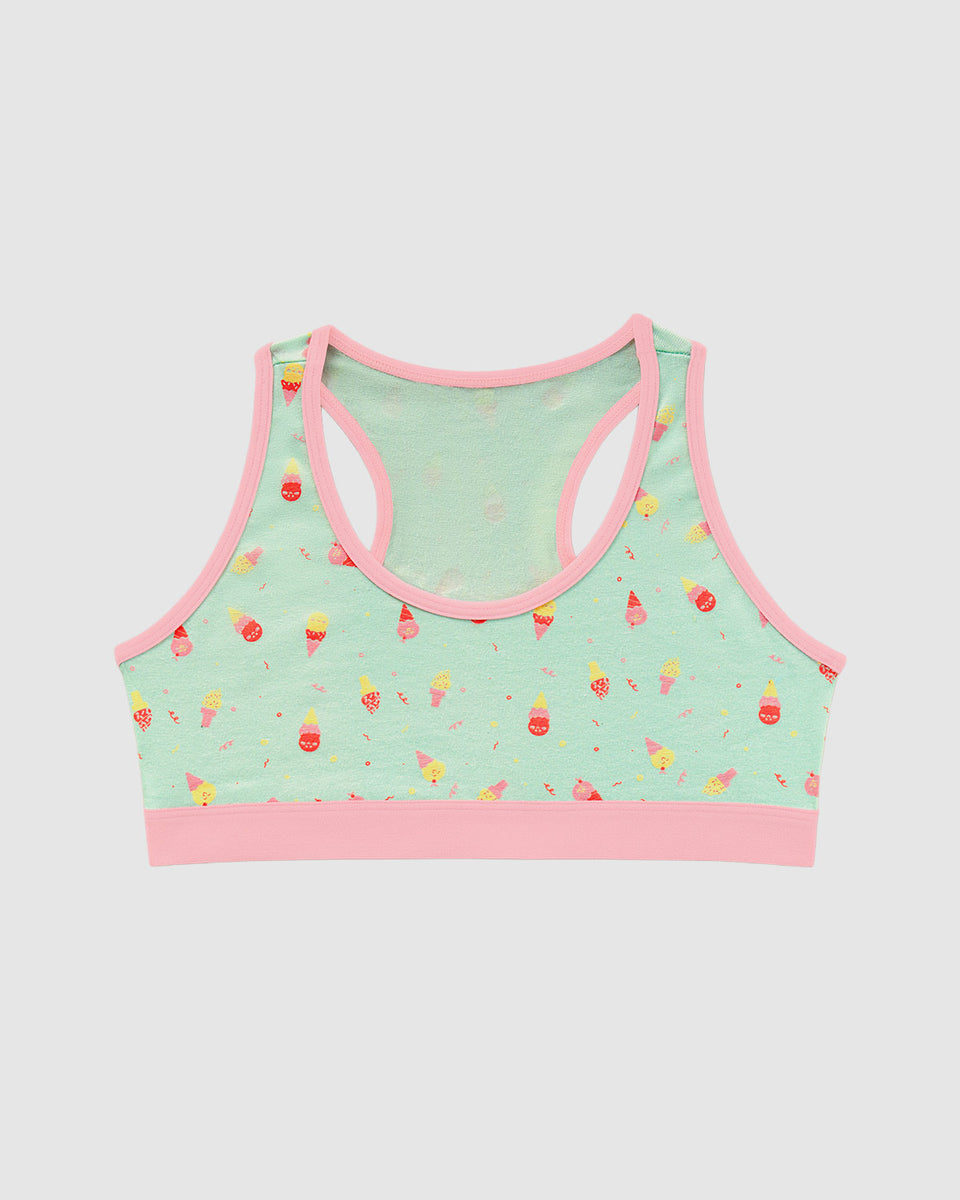 Top con espalda deportiva elaborado en algodón para niña