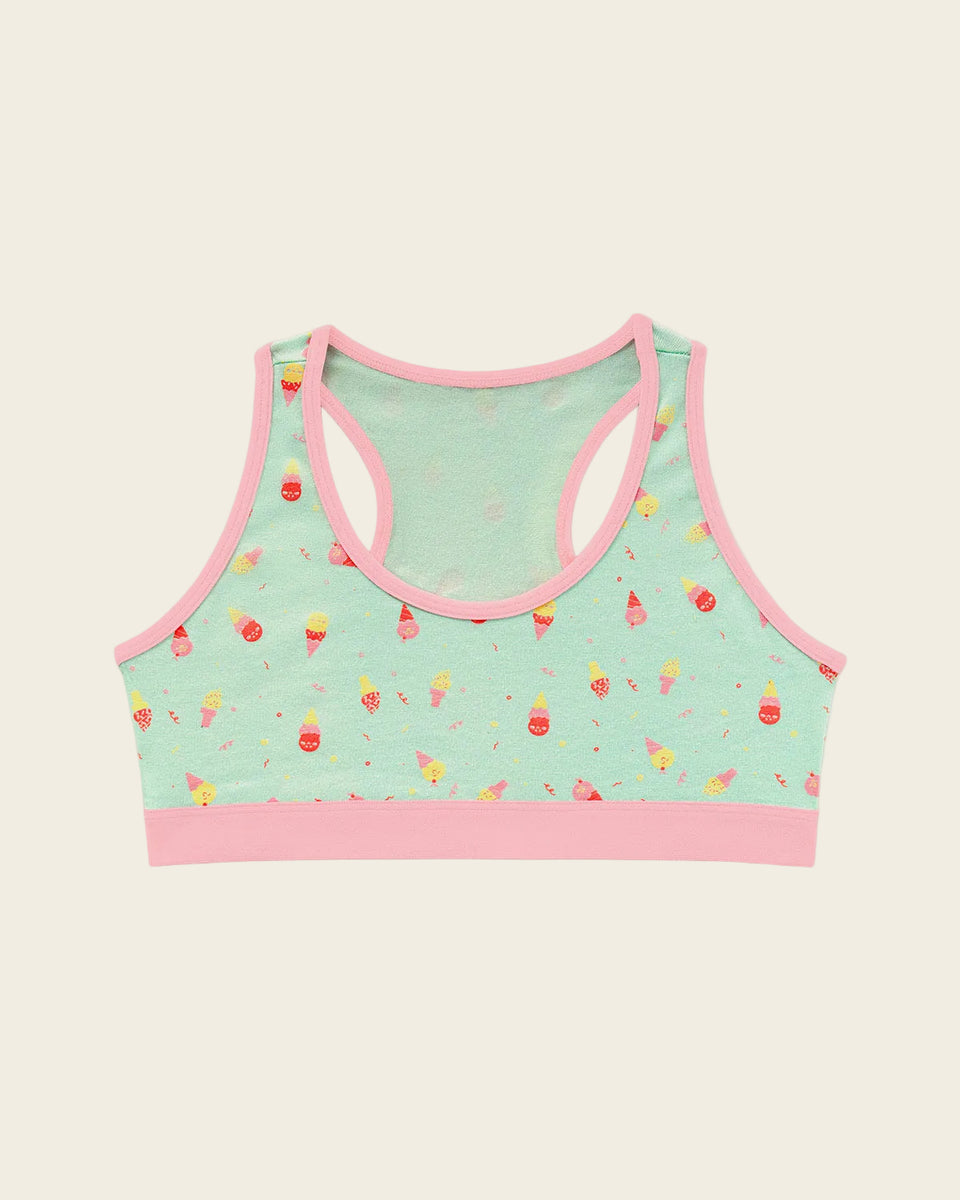 Top con espalda deportiva elaborado en algodón para niña
