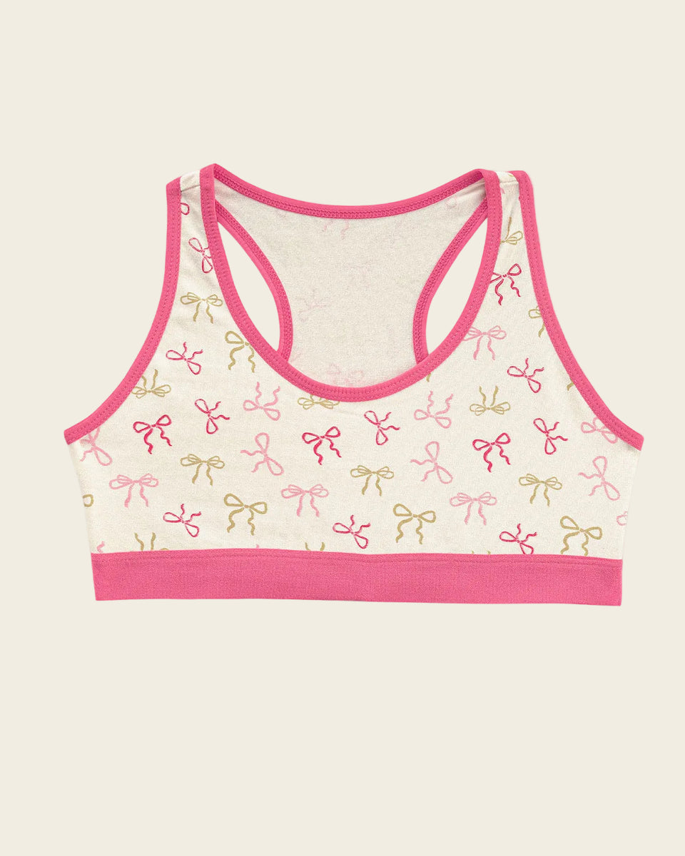 Top con espalda deportiva elaborado en algodón para niña