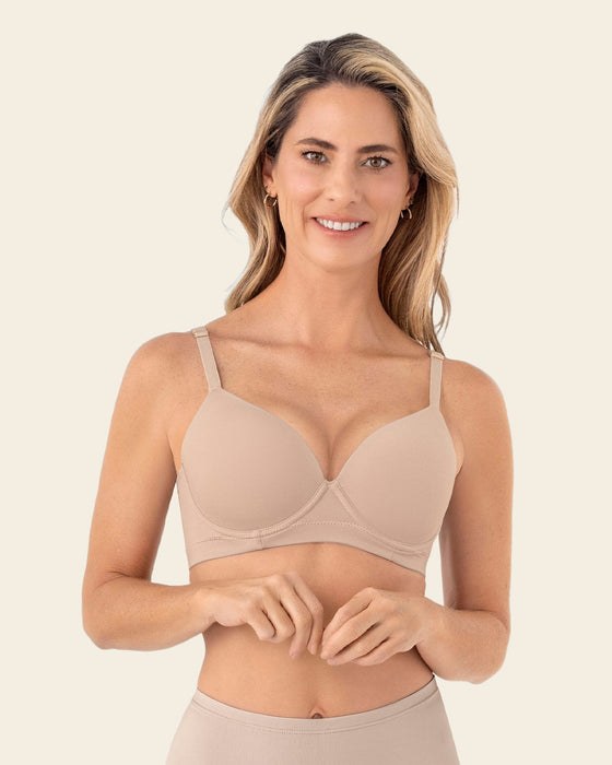 Brasier triangular de realce medio y espalda ancha#color_802-cafe-claro