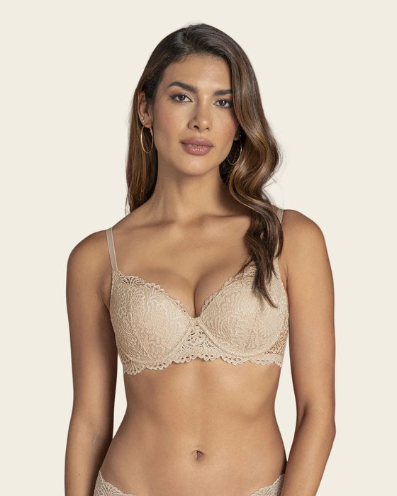 Brasier de realce suave en encaje#color_802-cafe-claro