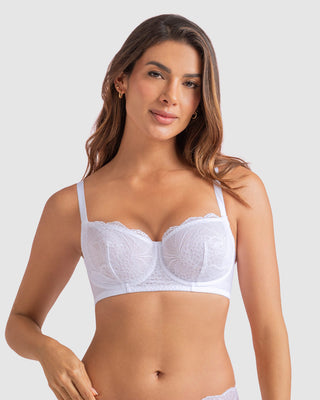 Brasier con copas en encaje y espalda en tul#color_000-blanco