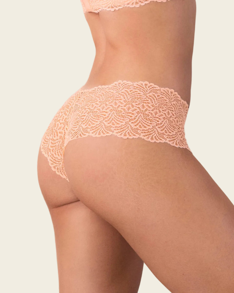 Calzón estilo hípster en encaje sexy con refuerzo en algodón