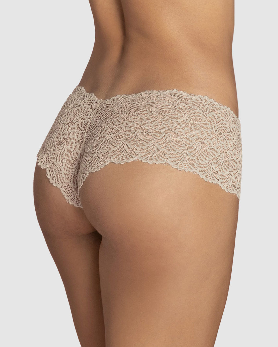 Calzón estilo hípster en encaje sexy con refuerzo en algodón