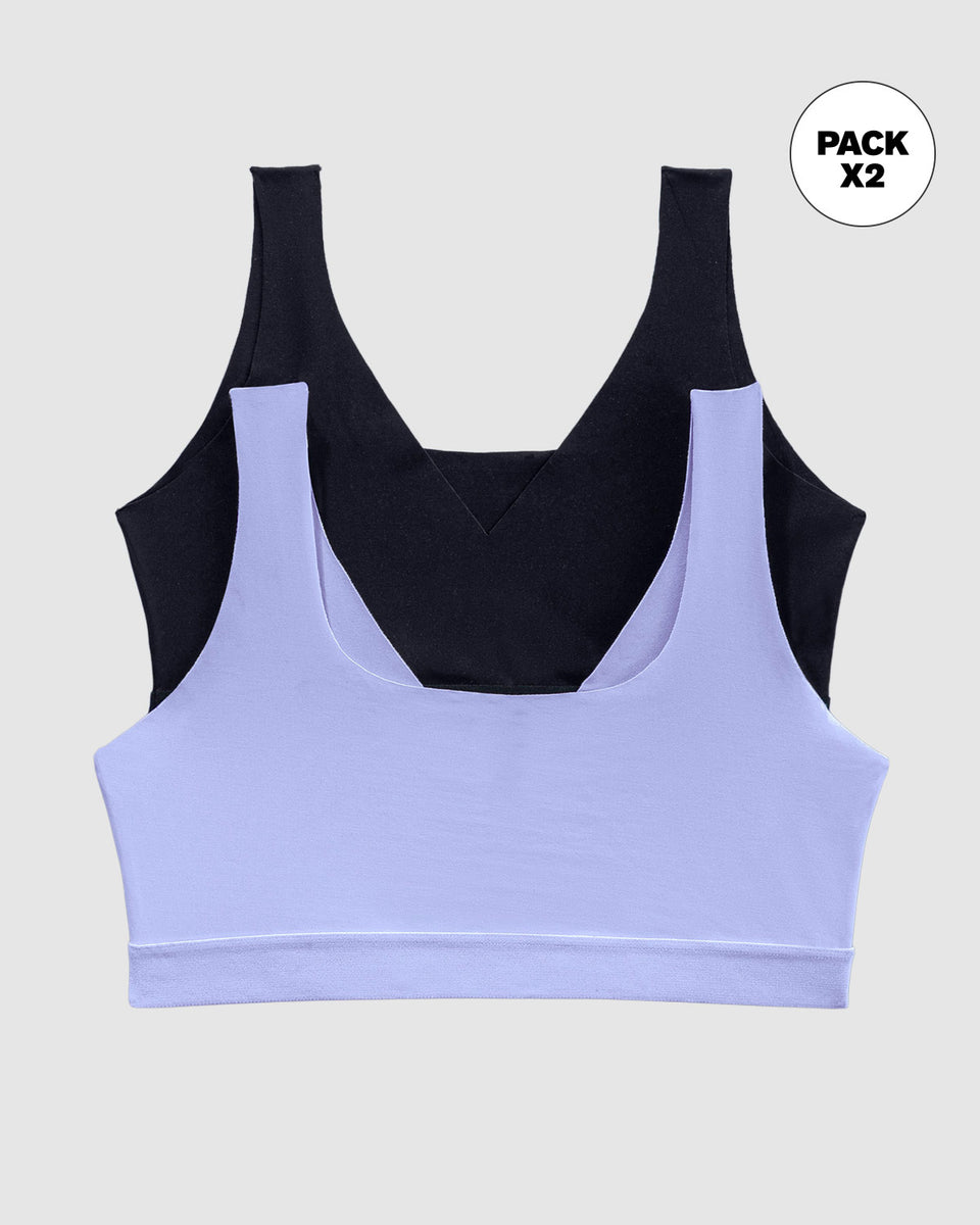 Paquete x 2 tops invisibles doble escote