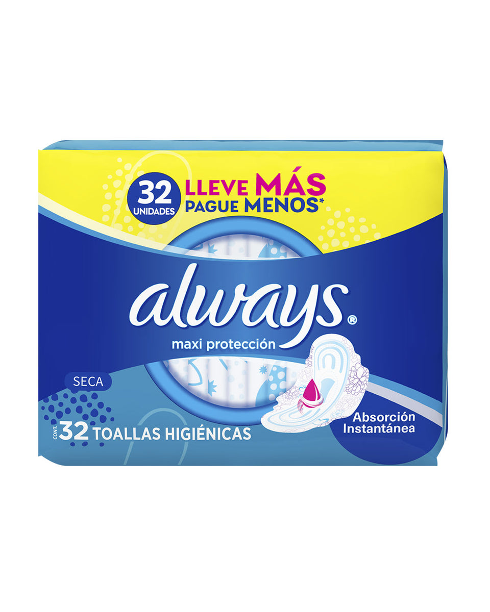 Toalla Femenina Always Máxima Protección Seca 32 und