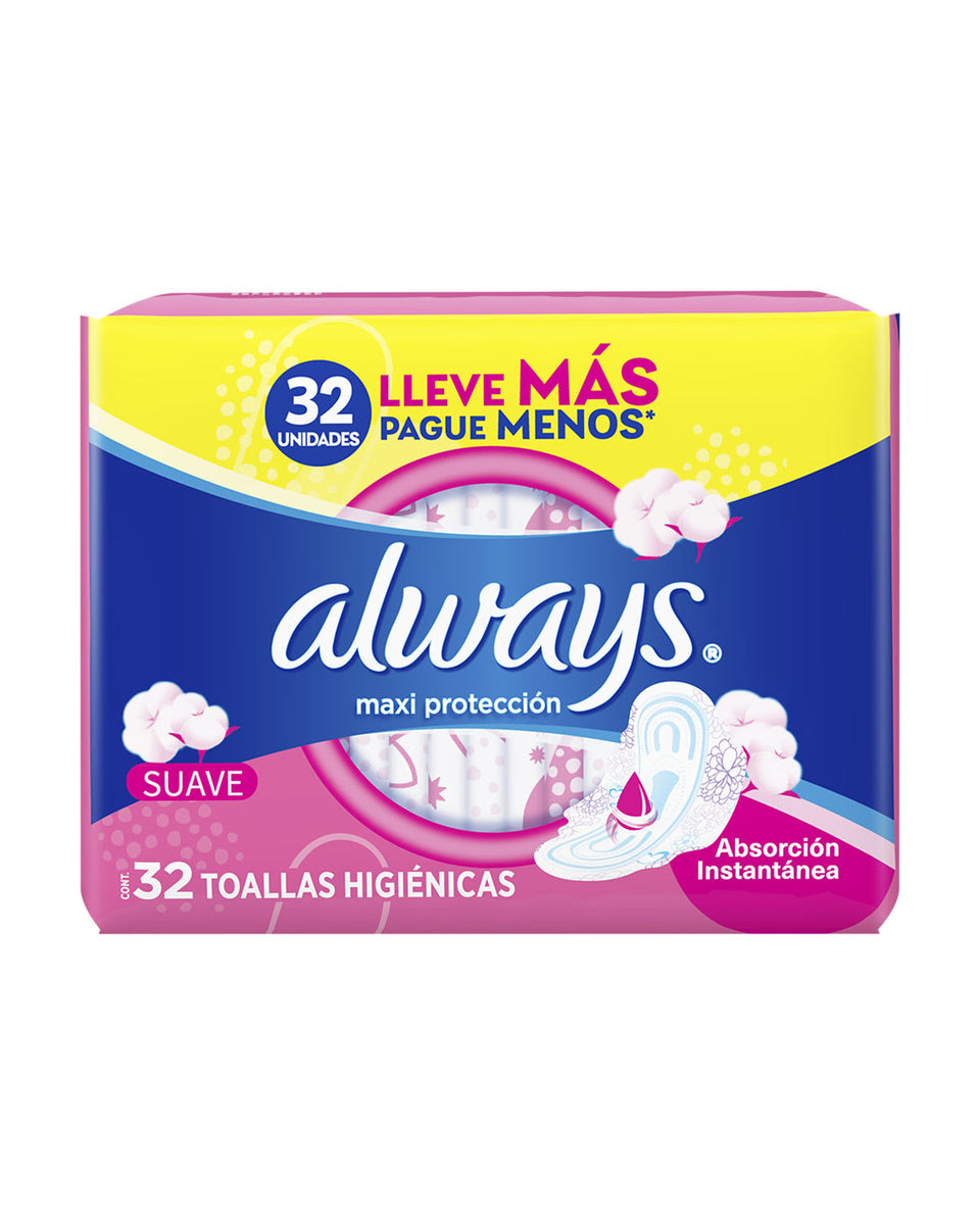 Toalla Femenina Always Máxima Protección Suave 32und
