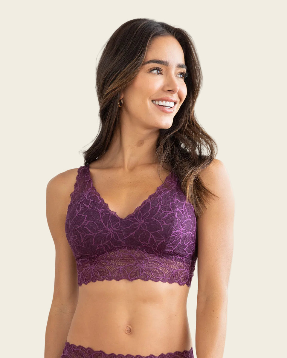 Bralette triangular en encaje sin copas ni arcos