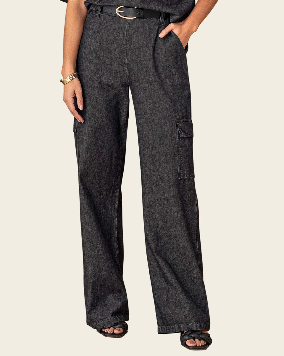 Pantalón bota ancha en índigo liviano