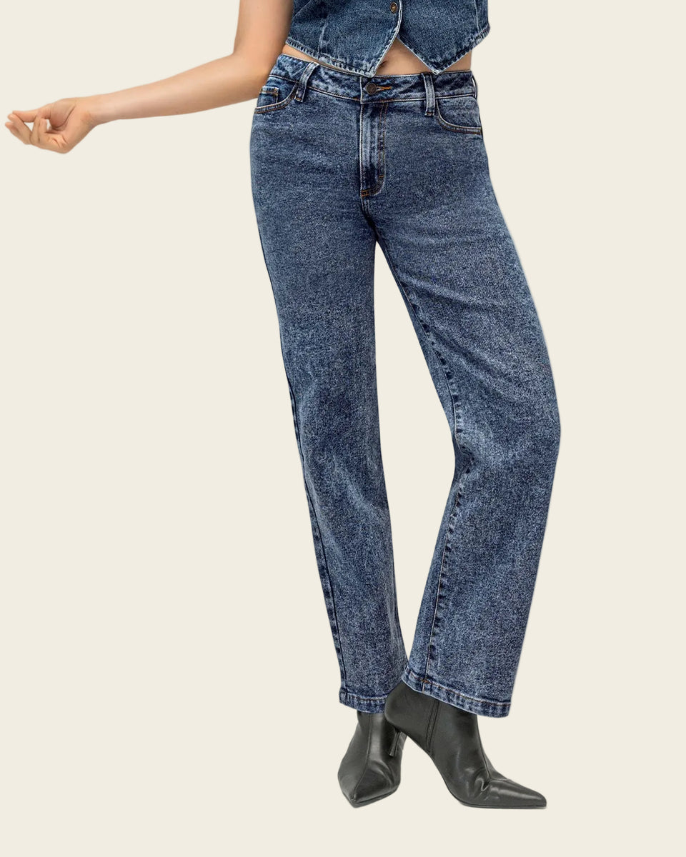 Jean bota recta para mujer