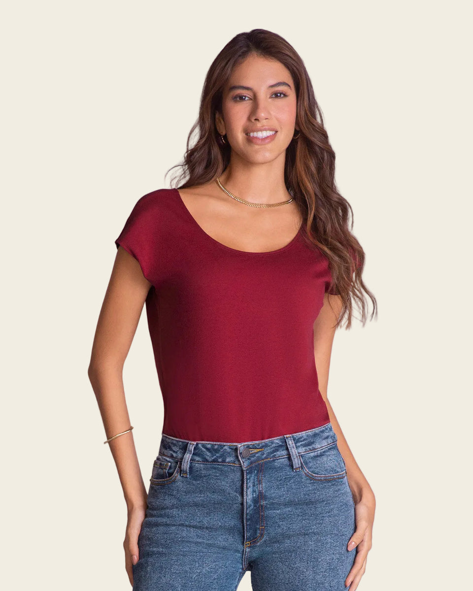 Camiseta manga corta estampada silueta semiajustada para mujer