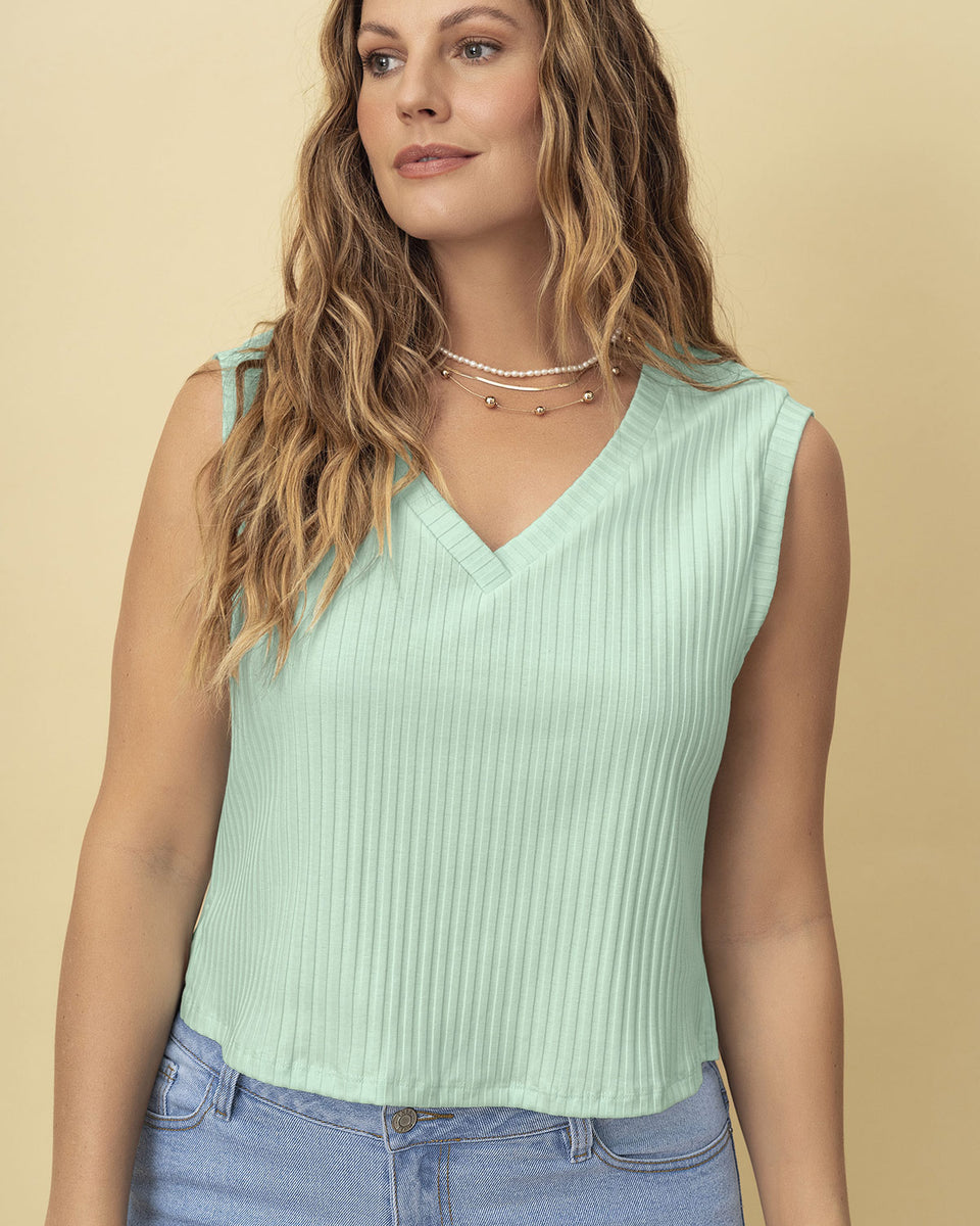 Chaleco manga sisa con escote en V