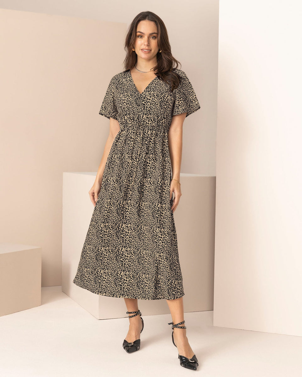 Vestido largo de mangas fluidas