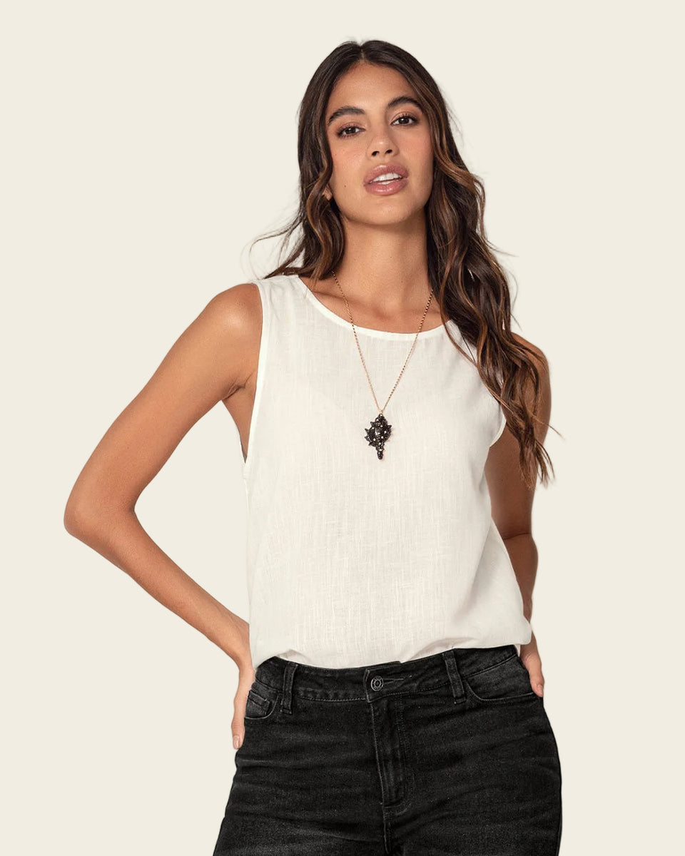 Blusa manga sisa estampada de cuello redondo alto