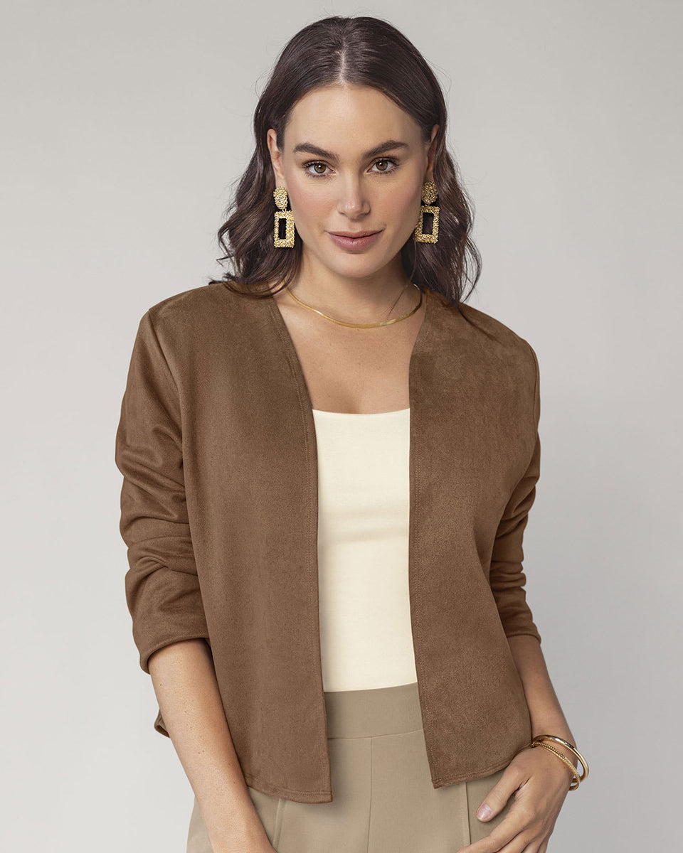 Camiseta abierta manga larga sin botones