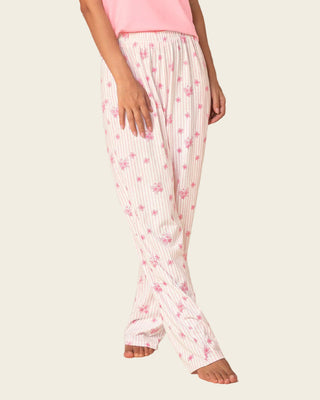 Pantalón largo estampado con elástico en cintura#color_040-rayas
