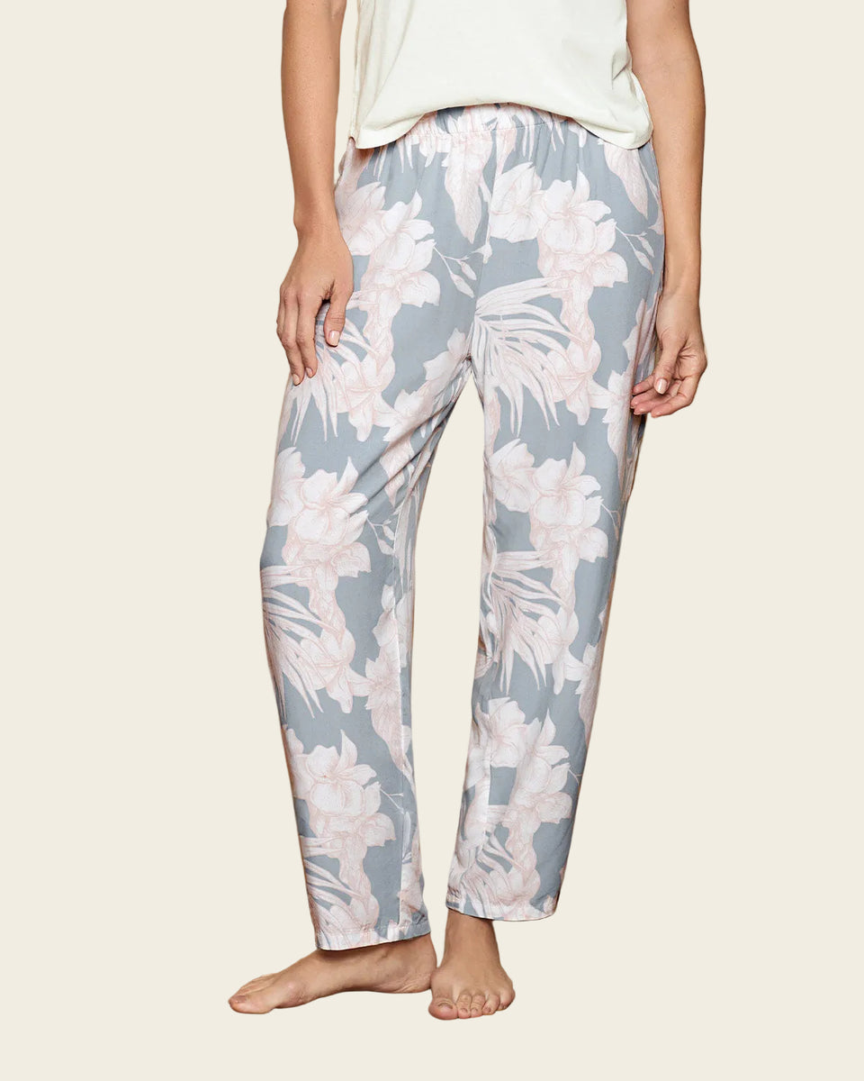 Pantalón estampado de pijama en tejido plano