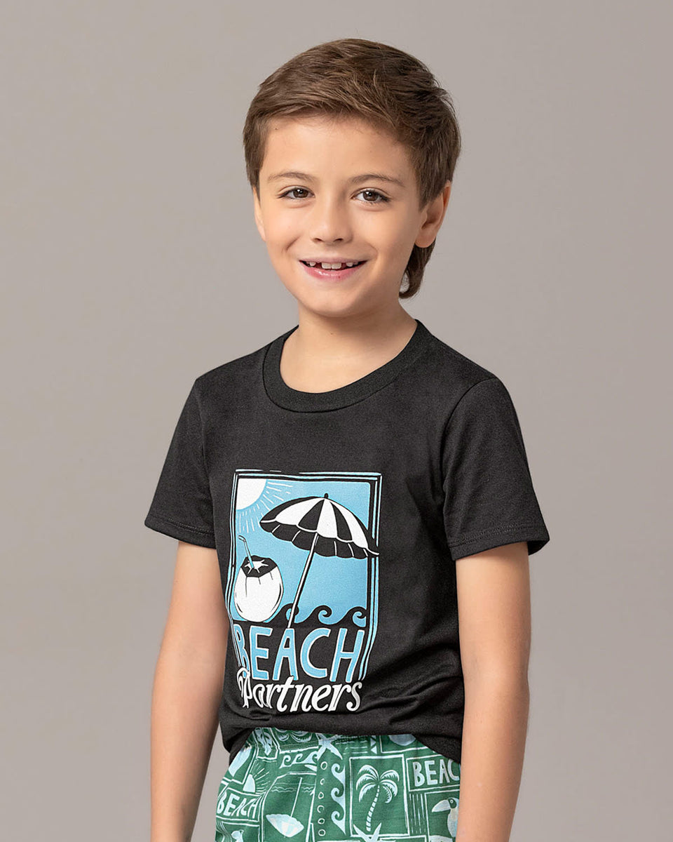 Camiseta manga corta infantil con estampado en frente