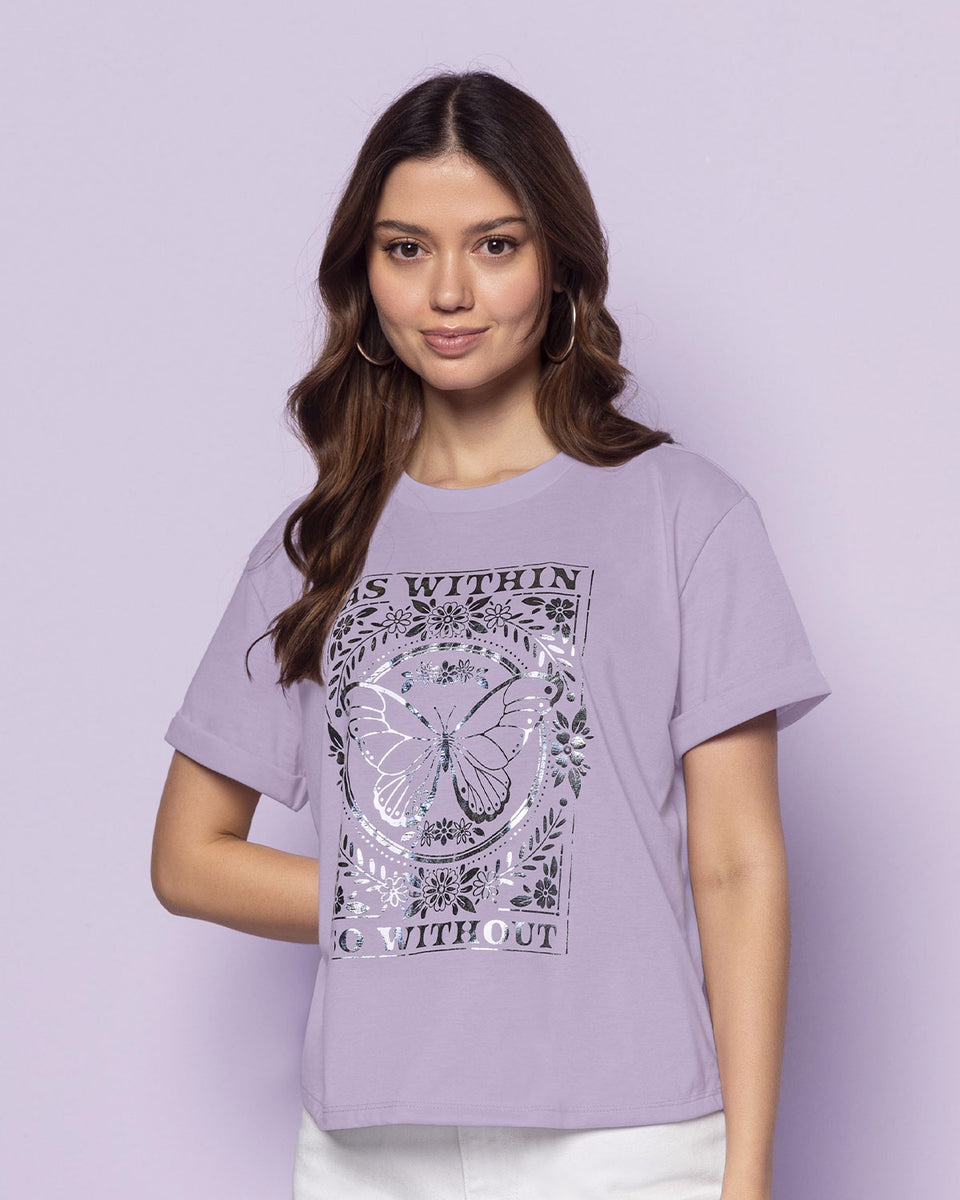 Camiseta básica manga corta con estampado