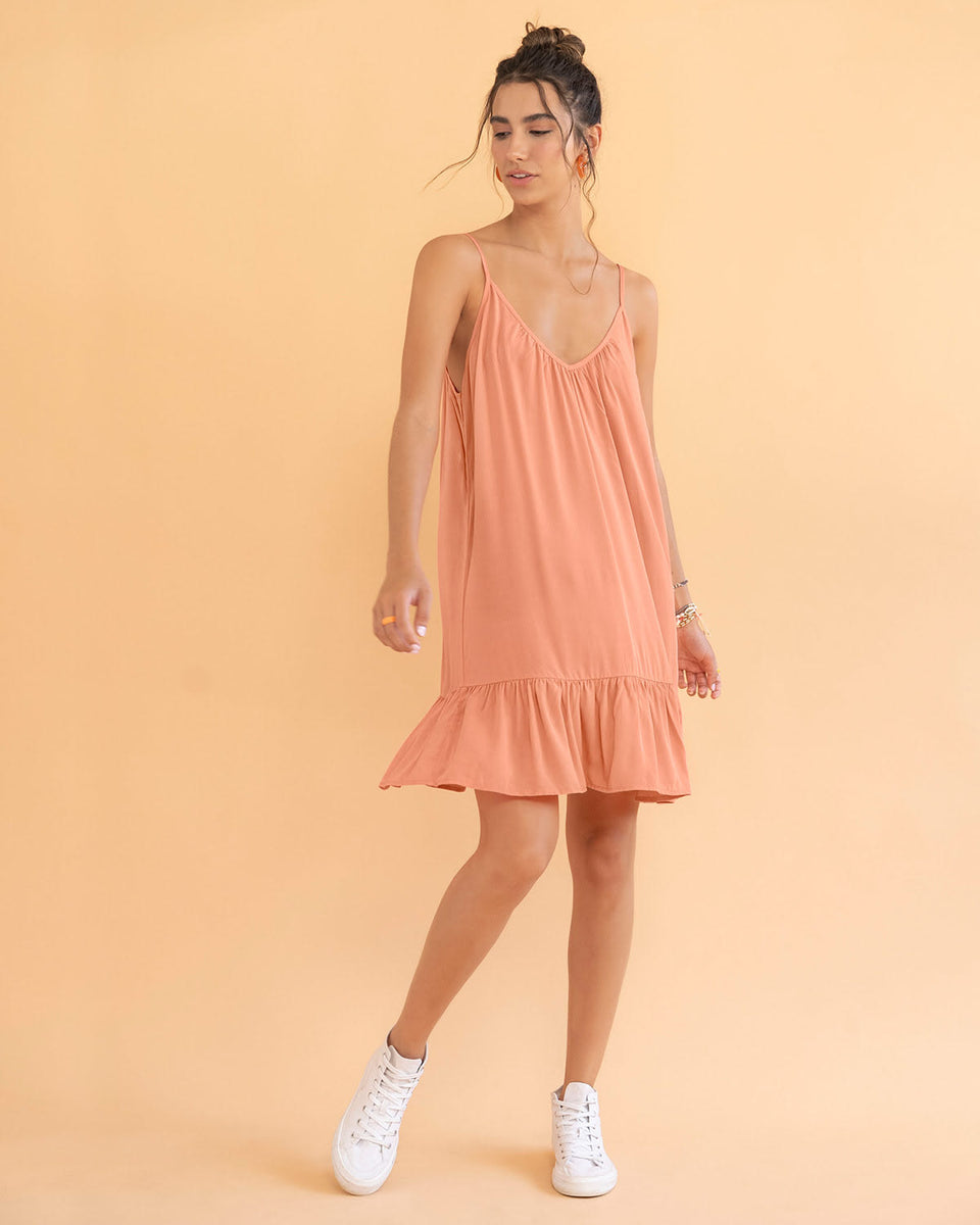 Vestido corto tiritas con escote en U