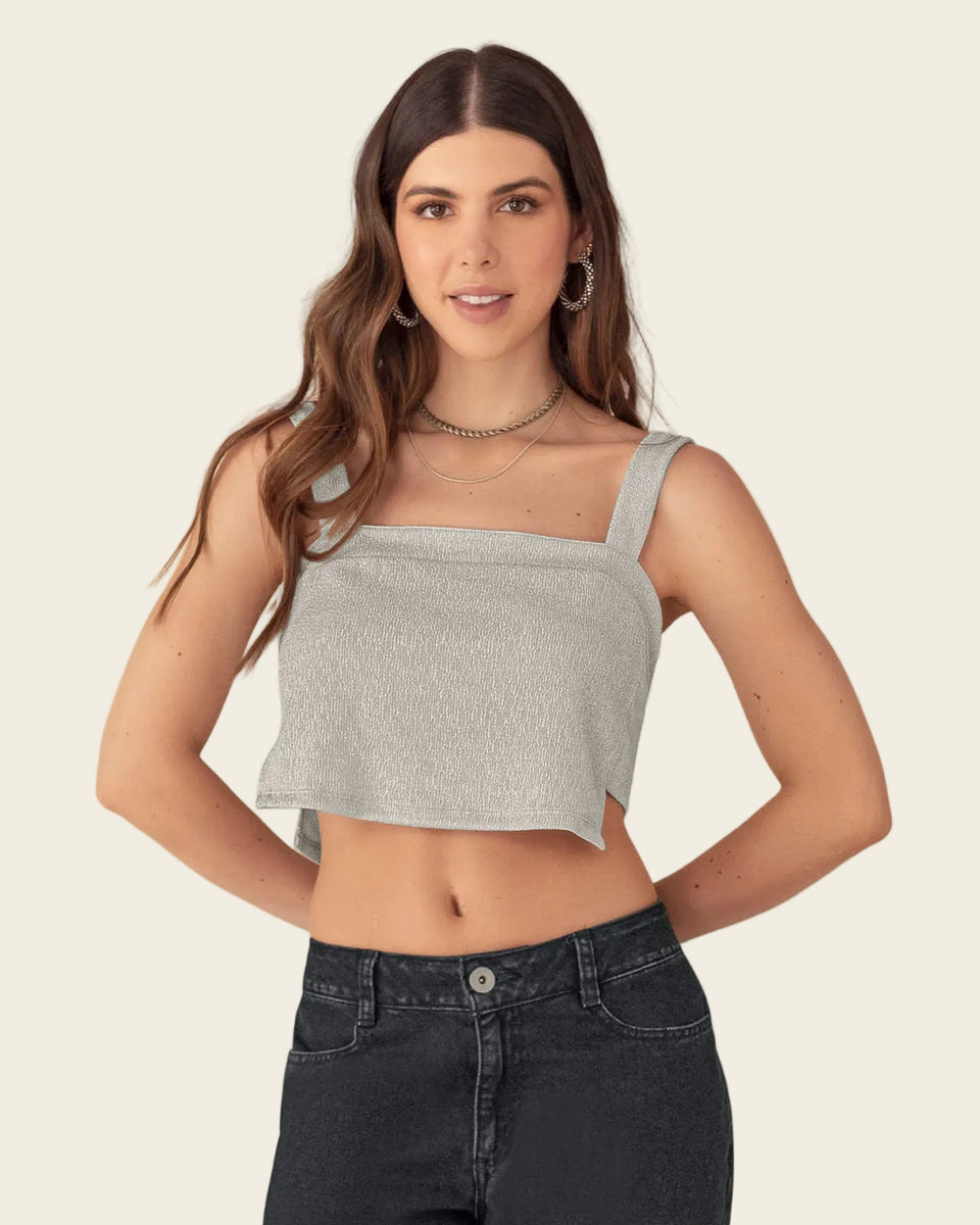 Crop top de tiras con laterales asimétricos