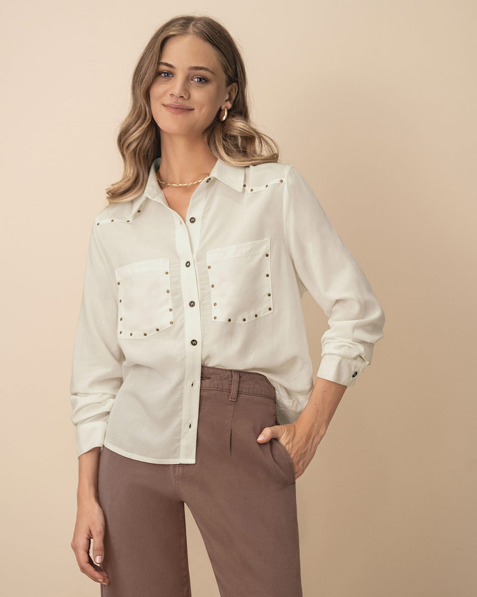 Blusa manga larga con tachas