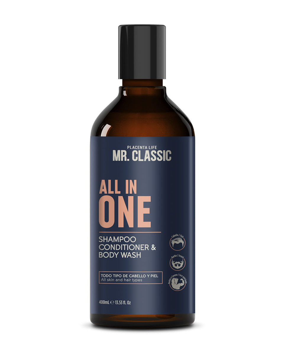 All in One Shampoo, Conditioner y Body Wash 3 en 1 Mr. Classic 400ml