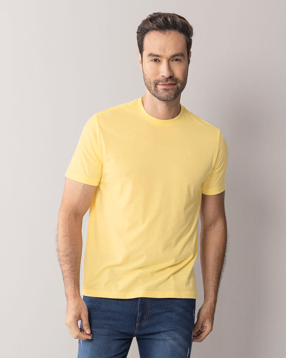 Camiseta manga corta con logo bordado en frente