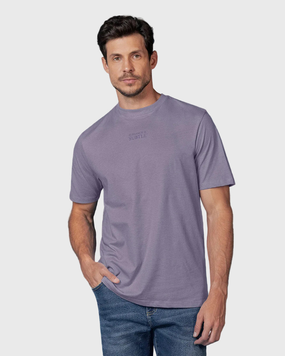 Camiseta manga corta con estampado localizado y cuello redondo