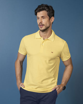 Camiseta polo manga corta con botones funcionales#color_019-amarillo-pastel