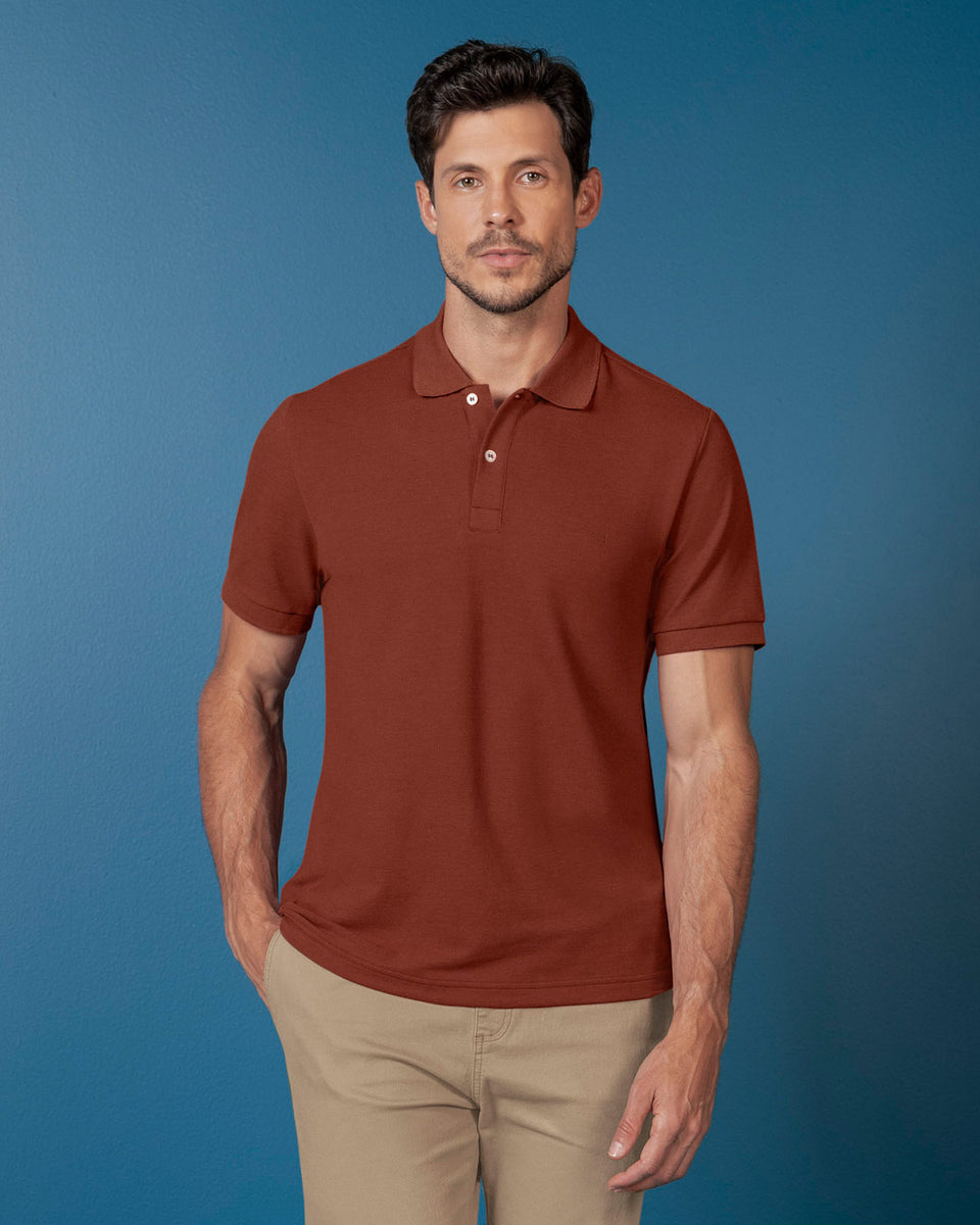 Camiseta polo manga corta con botones funcionales