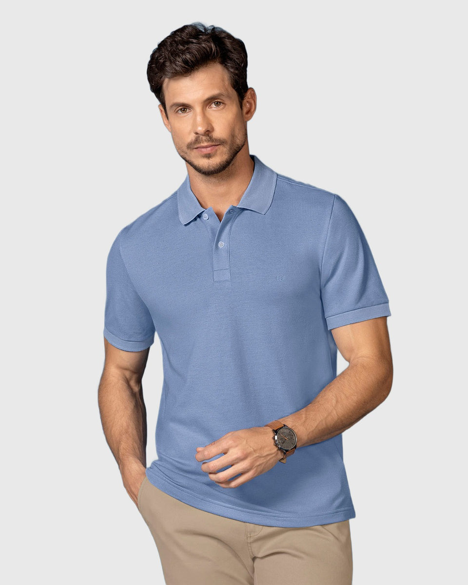 Camiseta polo manga corta con botones funcionales