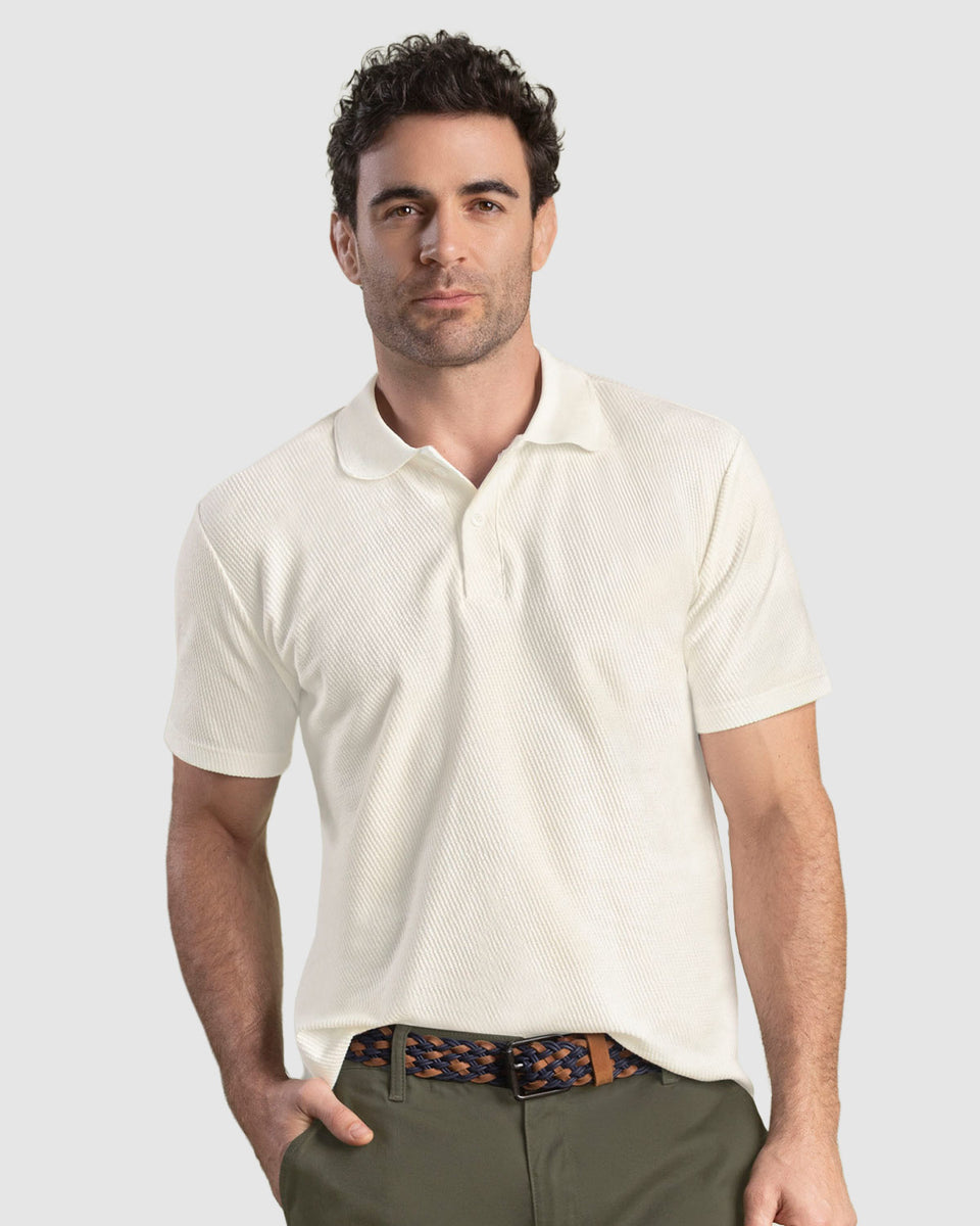 Camiseta tipo polo en tela especial con textura