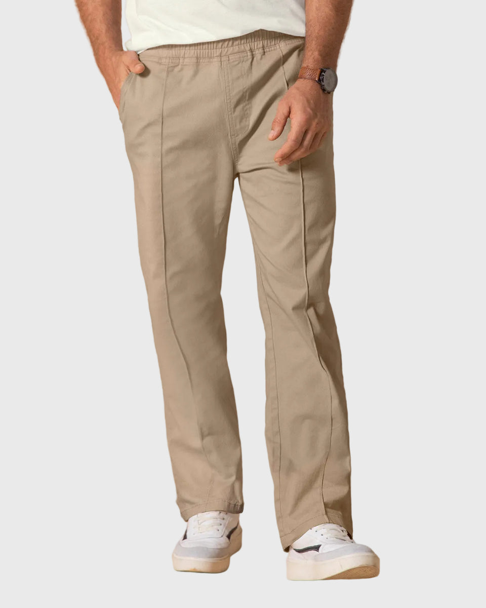 Pantalón bota recta para hombre con elástico en cintura