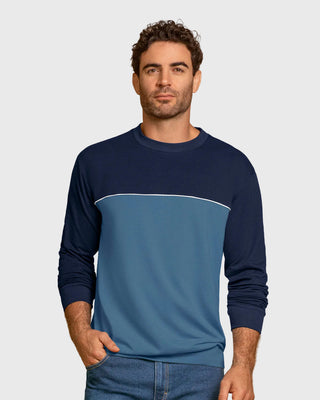 Camiseta manga larga masculina básica#color_024-azul-gris-ceo