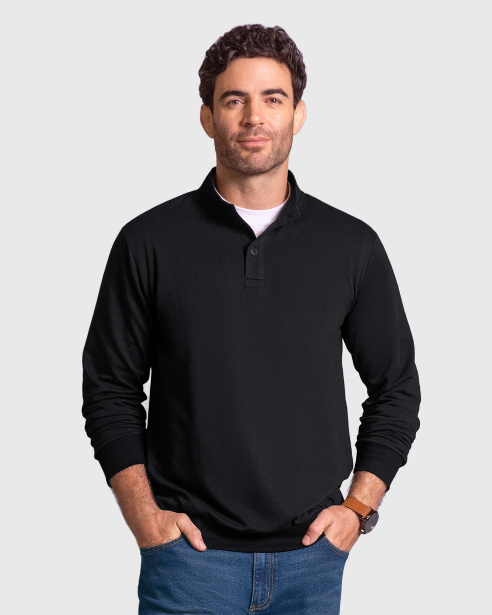 Camiseta manga larga cuello alto con botones funcionales